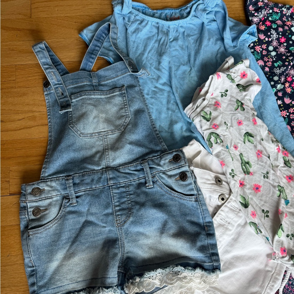Abercrombie Target Kohls Girls Boho medium 7 8 Tops Shorts Overalls Set Bundle - Picture 2 of 4